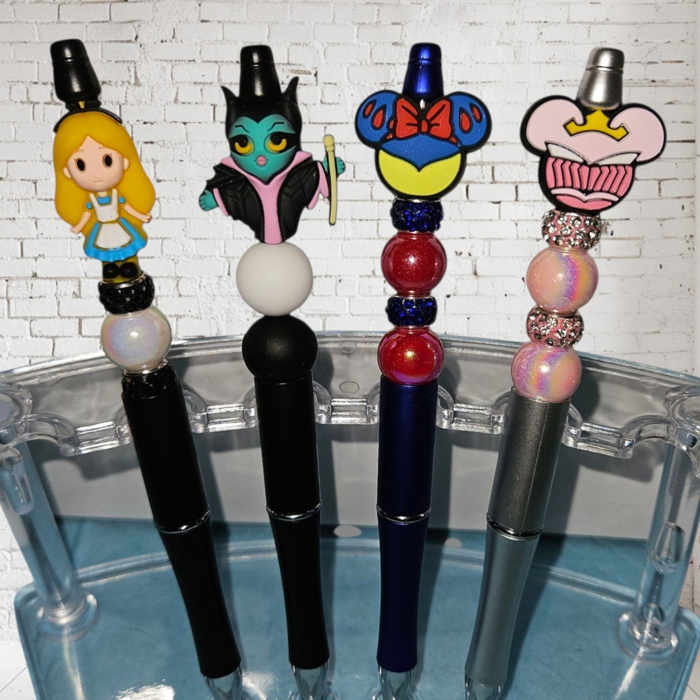 Disney Character Pen Set - Black, Blue, Silver